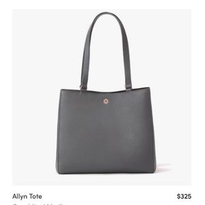 Dagne Dover Allyn Leather Tote Dark Grey